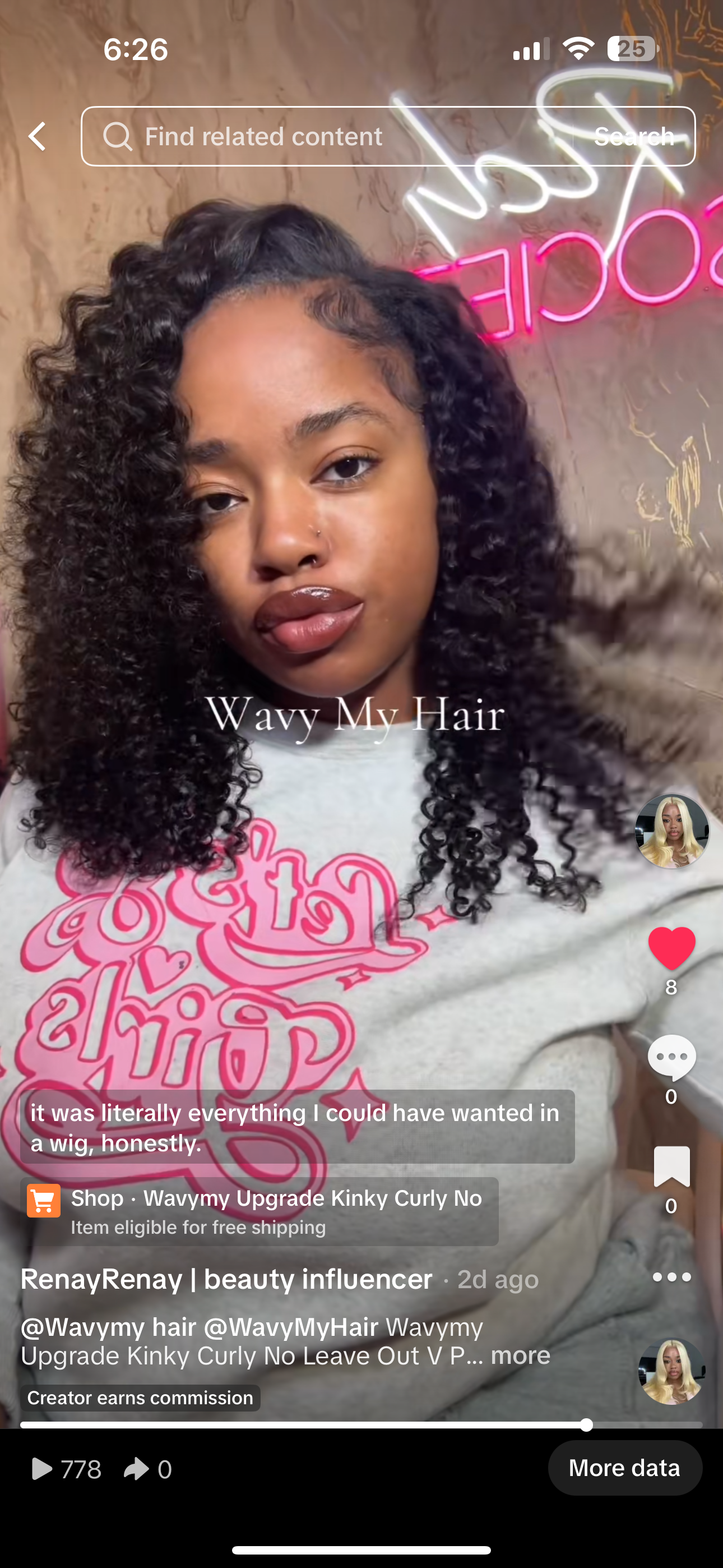 V PART wig unit ! 18 inches